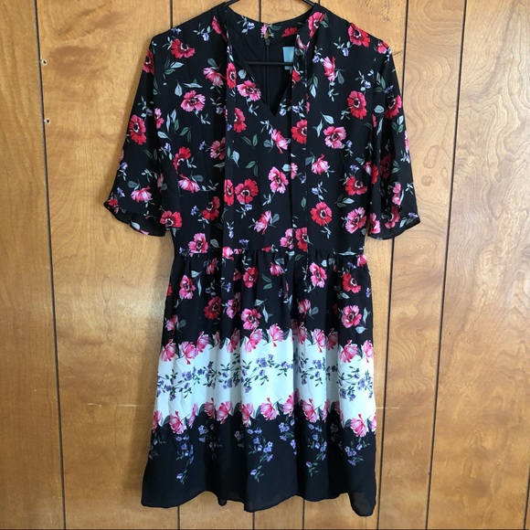 NWOT CeCe Flower Floral Mini Dress Size 2 - Picture 1 of 9